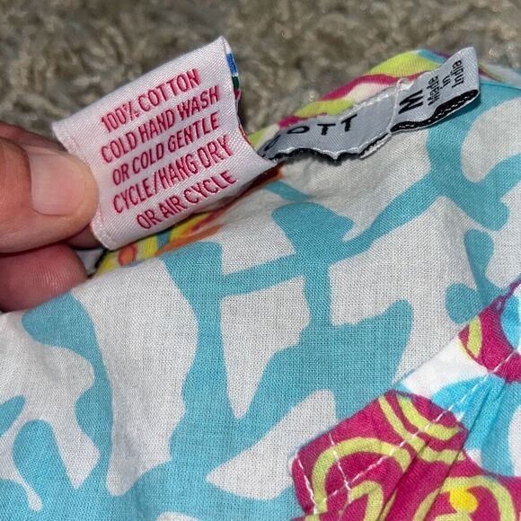 Gretchen Scott Notched Neck Tunic Aquatic Life  Medium ￼ - Picture 11 of 14